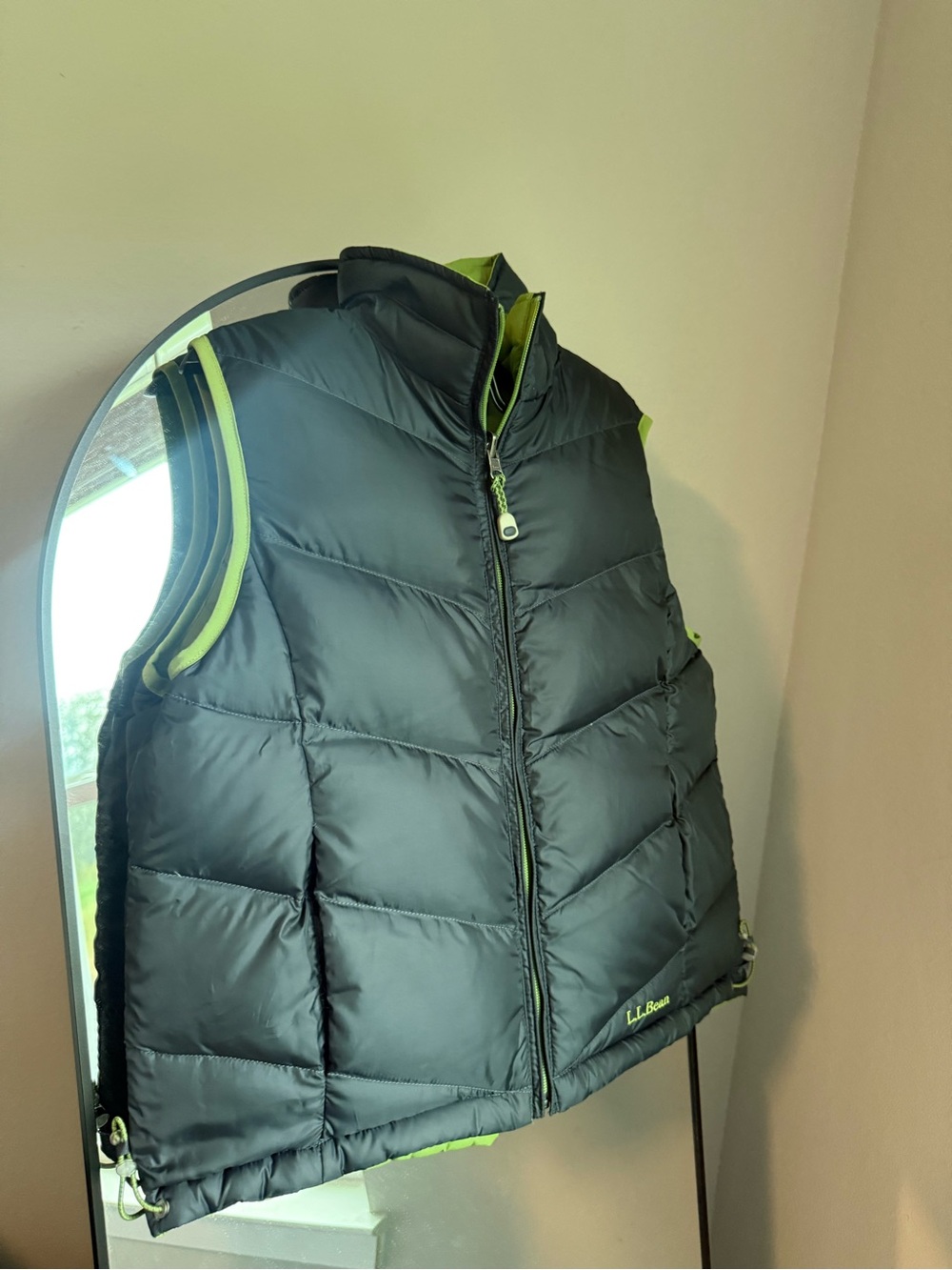 L L Bean Goose Down Reversible Vest Small